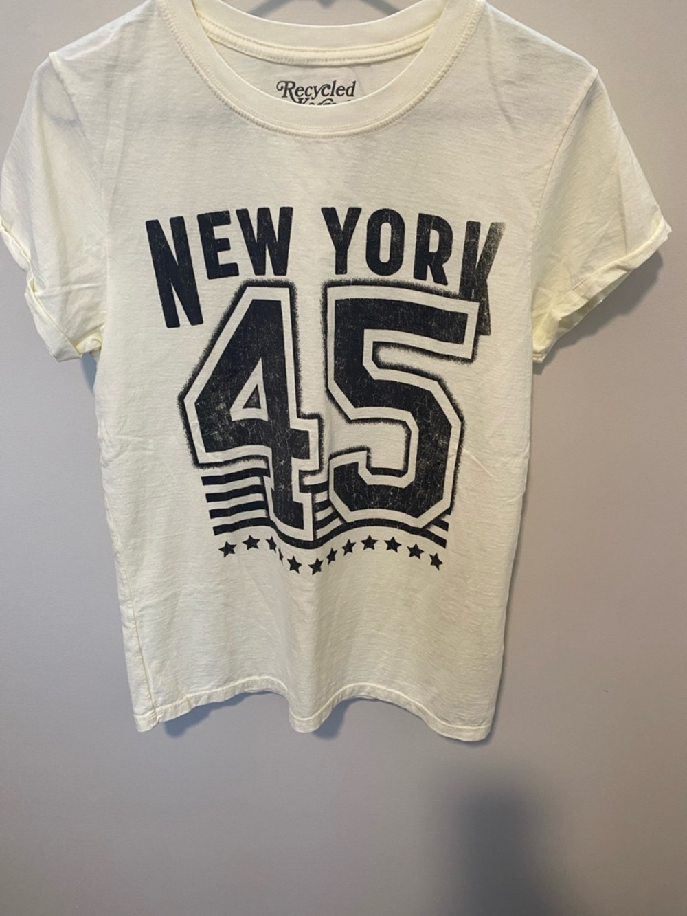 Recycled Karma Cream Tee with Black Logo